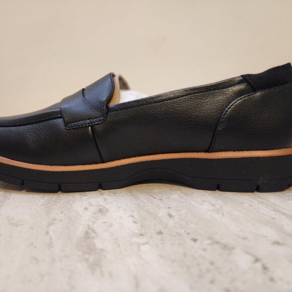 Dr. Scholls Nice Day Lug Sole Loafers BlackBlack Faux Leather 8M - b032 - Picture 4 of 9